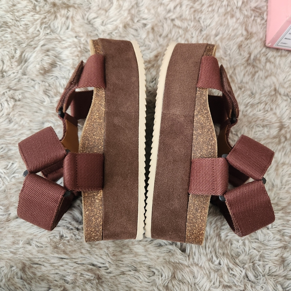 Free People Intentionally Blank Zona Platform Sandals Tobacco Brown Size EU 38 - Picture 9 of 13
